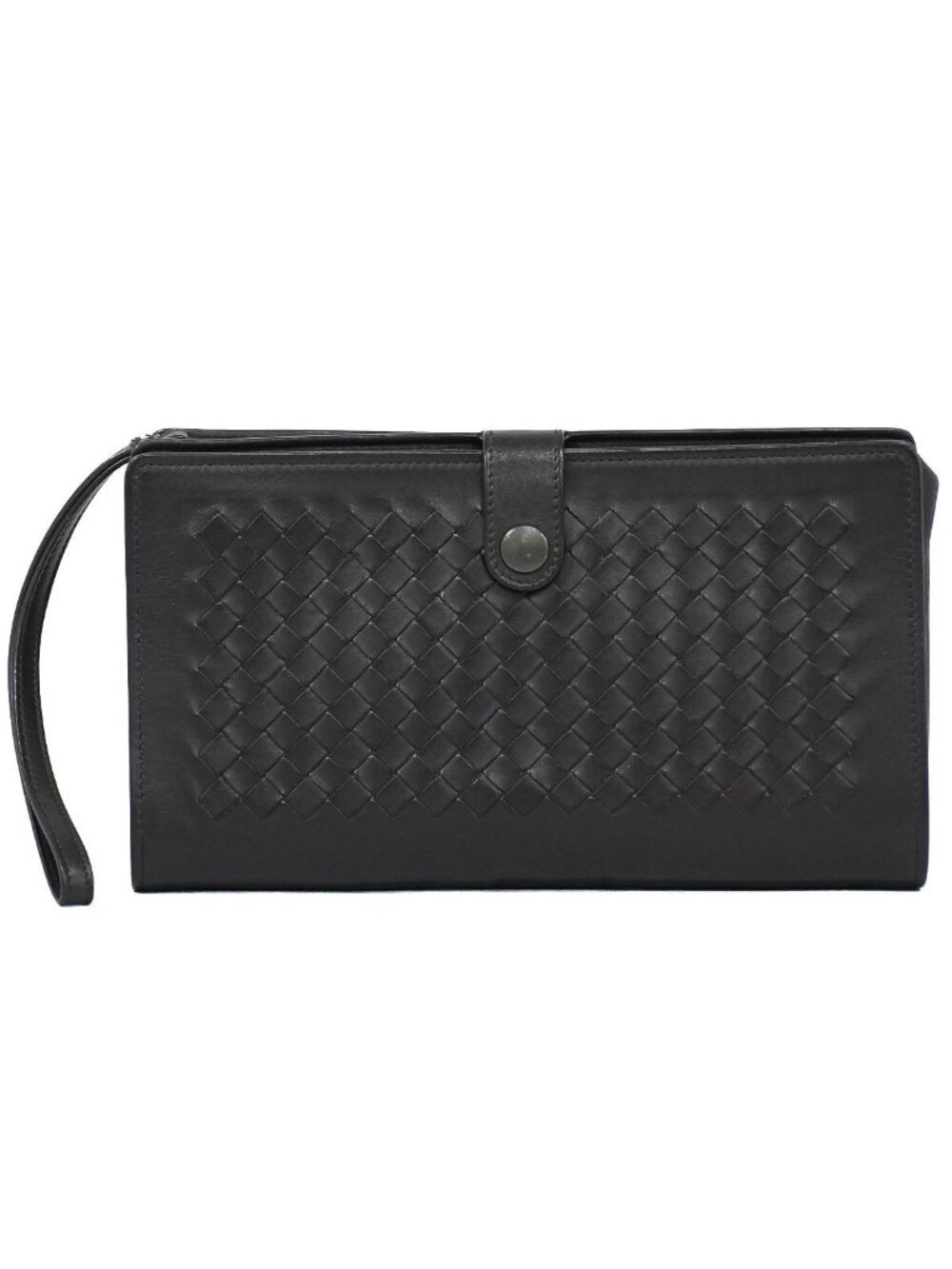 Bottega Veneta Intrecciato Continental Wallet Clutch Leather Brown